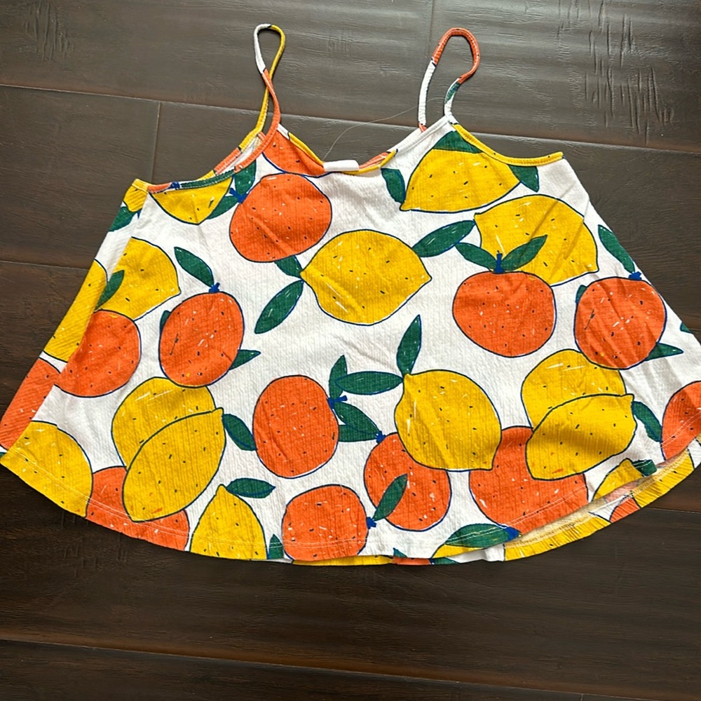 Girls Citrus Print Tank Top – New Without Tags 🍋🍊